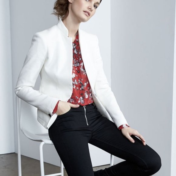 Ivory RAG & BONE Blake pique blazer - Picture 1 of 9